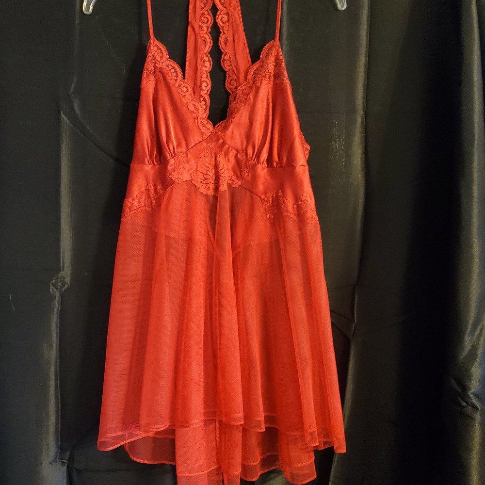 Satin and lace babydoll
